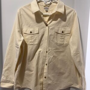 L.L. Bean Off-White 100% Cotton Casual Shirt